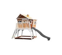 AXI Max Maison Enfant avec Bac à Sable & Toboggan Gris | Aire de Jeux pour l'extérieur en marron & Blanc | Maisonnette / Cabane de Jeu en Bois FSC
