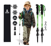 Croosse Bâtons de randonnée légers et pliables pour enfants, bâtons de randonnée rétractables en aluminium, lot de 2 bâtons de ski réglables pour enfants