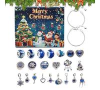 Croovepi Calendrier de compte à rebours de Noël, bracelets à breloques et boucles d'oreilles - Ensemble collier de Noël 24 jours - pour Halloween, vacances, Thanksgiving, Saint-Valentin, adolescents