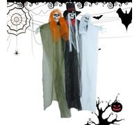 Croovepi Décorations d'Halloween effrayantes | Ornements d'Halloween fantôme à trois têtes - Figurines décoratives résistantes aux intempéries pour les vacances, les festivals, les fêtes, l'intérieur