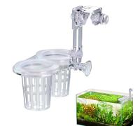 Croovepi Support pour plantes d'aquarium - Support de plante d'aquarium avec trou | Décoration d'aquarium, double tasses hydroponiques réglables, accessoires aquatiques pour la culture
