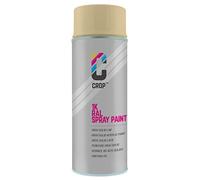 CROP Bombe de peinture RAL 1014 Ivoire - Brillant satiné - 400ml - Bombe aérosol Ivoire - 100% inaltérable - Séchage rapide - Intérieur & Extérieur - RAL1014