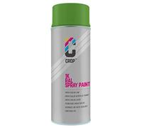 CROP Peinture en bombe RAL 6018 jaune-vert - Couverture élevée, Séchage rapide, 100% inaltérable - Auto, Moto & Bricolage - Brillance soyeuse - 400ml