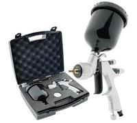 CROP Pistolet HVLP ProX - Pistolet pneumatique professionnel avec godet 600ml dans valise - Pulvérisateur pour peintures auto, vernis et 2K