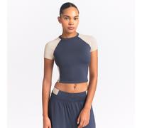 Crop top à manches courtes NikeSKIMS Matte Shine Mix pour femme NSKM DEEP ROYAL/NSKM STONE XXS