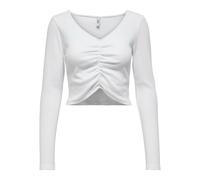 Crop top col v à manches longues femme Only onlkenya life Blanc L
