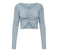 Crop top col v à manches longues femme Only onlkenya life Bleu M