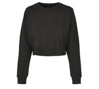 Crop top décontracté - BUILD YOUR BRAND - Terry Cropped Crew - Noir - Manches longues - Col arrondi XXXL