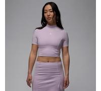 Crop top en maille à manches courtes Jordan pour femme Doll/Blanc M (FR 42-44)