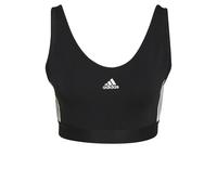 adidas Femme Essentials 3-Stripes Crop Top with Removable Pads, Black/White, S