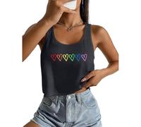 Crop Top Femme Imprimé, Gilet sans Manche Femme Col U Debardeur Sport Ete Grande Taille Ample DéContracté Haut Court Léger Respirant Doux D'Entraînement Musculaire La Course à Pied DéBardeurs