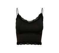 Only - Top femme Onlvicky Noos - Col V, dentelle sans couture, élasthanne - Noir S/M