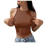 Crop Top Femme Sexy- DéBardeur Grande Taille Moulants sans Manches à Col Carré Coupe AjustéE Caraco éTé Chic Et éLéGant DéContracté Pas Cher Debardeur Tee Shirt Court Basic Camisole