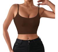 Crop Top Femme Sexy, Debardeur Sport Femme Moulant Gilet sans Manches Y2k Slim Extensible Camisole Chic Et élégant Basiques DéContracté Confortable pour Sports Jogging Musculation Vest Fitness Gym