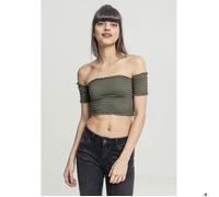Crop top femme - URBAN CLASSICS - Olive - Ajustée - Sans manche - Viscose douce L