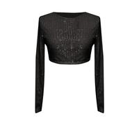 Crop Top Paillette Femme Tee Shirt Col Rond T-Shirt Court Ventre Tshirt Sequin Pétillant Haut Carnaval Top Couleur Unie Tee Shirt De Bal Tshirt Haut A Paillette Femme Manche Longue