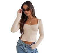 Crop Tops pour Femmes Casual Girls Manches Longues Y2k Vêtements Skims Dupes Tee Top Slim Fit Ultra Short Esthétique Streetwear Backless Black Basic Tops