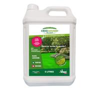 CROQ'MOUSSE des gazons - Engrais liquide - Pelouse « sans mousse/+verte/+dense » - bidon 5L - Traitement pour 500m².