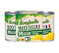 Croquant et naturellement sucré, le maïs bio de BONDUELLE - 2 x 140 g, grains sélectionnés, sans sucres ajoutés, 100 % français - Lot de 4