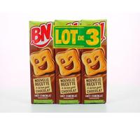 Croquant parfum chocolat, éclat de cacao - BN, lot de 3 paquets 285 g, biscuits gourmands au blé complet français, sans conservateurs ni colorants - Lot de 3