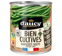 Croquant, parfumé et éclatant de vert - D'AUCY Haricots Verts Extra Fins 440 g, sans conservateur, issus de fermes françaises engagées - Lot de 4