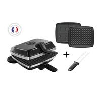 Croque-gaufre-gaufrette 2 plaques 1000w noir lagrange 039224