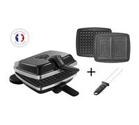 Croque-gaufres 2 plaques 1000w noir lagrange 039426