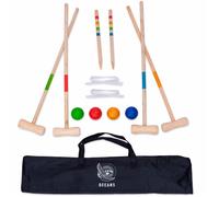 Ocean 5 Set de Croquet - Jeux Exterieur Croquet, Jeux Extérieur Enfants et Adultes en Bois, Jeu de Société pour 2-4 Joueurs