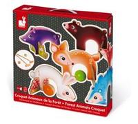 Janod - Jeu de croquet en bois Animaux de la Forêt J03207 - Jeu de plein air dès 3 ans - Multicolore