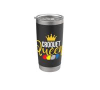 Croquet Queen - Jeu de pelouse Maillet Wicket Hoop Ball Gobelet isotherme en acier inoxydable double paroi