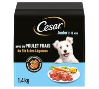 Croquettes CESAR Junior avec du Poulet Frais, du Riz & des Légumes 5 x 1.4 kg
