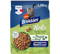 Croquettes pour Chat Adulte Poulet Boeuf Foie BREKKIES - Le Sac d'1,35kg Lot De 3 - par Lot