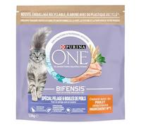 Croquettes pour Chat Adulte Spécial Pelage Et Boules De Poils Poulet Bifensis PURINA One - Le Sac d'1,5kg Lot De 3 - par Lot