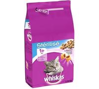 Croquettes pour chat stérilisé - WHISKAS - Saumon - Lot de 3 - 1750g par paquet - Adulte