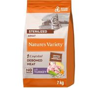 Croquettes pour chats adultes stérilisés - NATURE'S VARIETY - Original No Grain - Dinde désossée - Sans céréales - 7kg