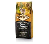 Croquettes pour chien adulte grandes races Carnilove au saumon et à la dinde sans céréales - 12 kg