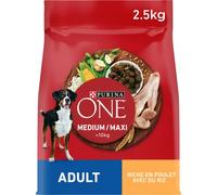 ONE Croquettes au Poulet/Riz pour Chien Adulte médium/Maxi >10kg - Le Sachet de 2,5kg