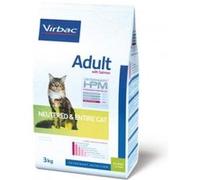 Croquettes virbac hpm neutered & entire adulte au saumon pour chat sac 1,5 kg G