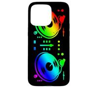 Croquis coloré d'une Platine de DJ pour Un Disc-Jockey Coque pour iPhone 15 Pro Max