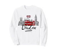 Croquis Cool dessiné à la Main Londres Art Monuments célèbres de Londres Sweatshirt