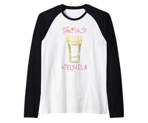 Croquis de Boisson aux Lignes de Bronzage et à la Tequila Shot Lime Manche Raglan