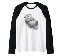 Croquis de Castor Mignon Flottant réaliste Manche Raglan