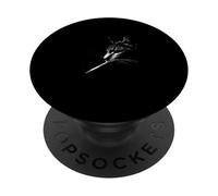 Croquis de Chat fumant Portrait félin Minimaliste PopSockets PopGrip Adhésif