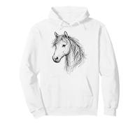 Croquis de Cheval équin Abstrait Chevaux gribouillage Art Minimaliste Sweat à Capuche