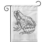 Croquis De Grenouille Crapaud, Dessin Vintage D'Un Amphibien, Animal Courant, Dessin Drapeaux Solide Drapeau De Jardin Couleurs Vives Drapeau Pour Extérieur Fête Intérieur 30X45Cm