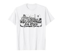Croquis de Panneau de Bienvenue Paysage Urbain de Las Vegas Nevada T-Shirt