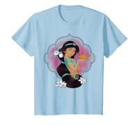Croquis de portrait de Disney Aladdin Jasmine et lampe T-Shirt, Enfant, Bleu Céleste, 2 ans