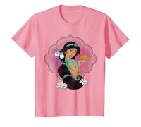 Croquis de portrait de Disney Aladdin Jasmine et lampe T-Shirt, Enfant, Rose, 4 ans