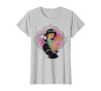 Croquis de portrait de Disney Aladdin Jasmine et lampe T-Shirt, Femme, Argent, L