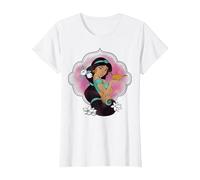 Croquis de portrait de Disney Aladdin Jasmine et lampe T-Shirt, Femme, Blanc, L